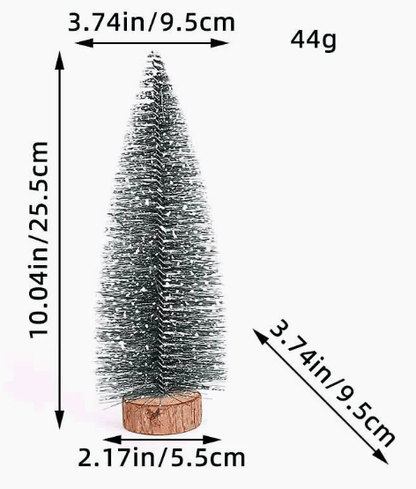SNOWPINE BRUSH – Flocked Mini Fir Set (5 Pieces) for Christmas Decoration
