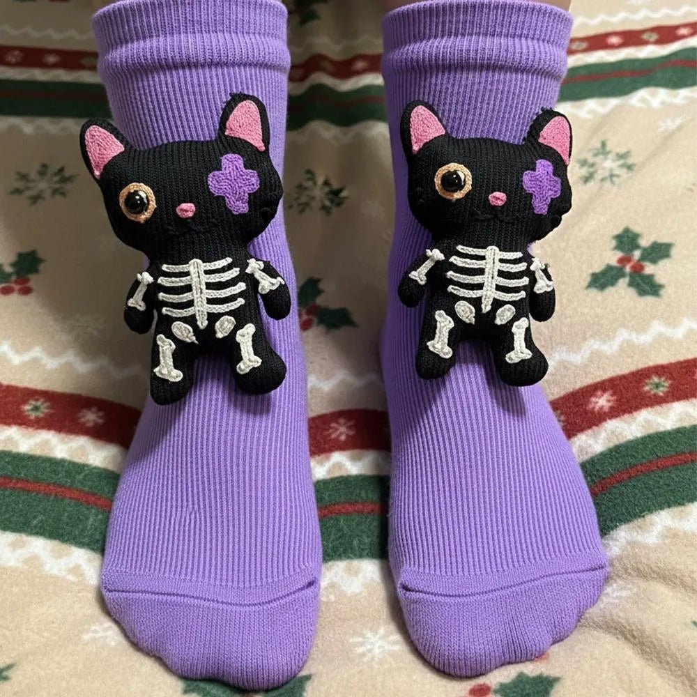 HUGFOOT – Cozy House Socks with Cute 3D Animal Accent & Secure Non-Slip Sole