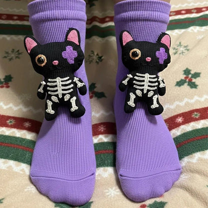 HUGFOOT – Cozy House Socks with Cute 3D Animal Accent & Secure Non-Slip Sole