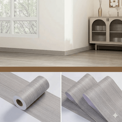 WoodLuxe Design Strip | PVC Wood Look Baseboard | Self-adhesive & Waterproof | Elegant Wall & Floor Decoration