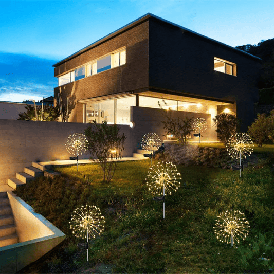 Solar garden lamp - Elegant LED firework lights for outdoor areas, IP65, solar-powered lighting
