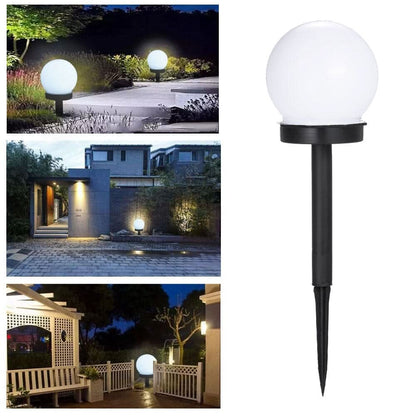 Round LED solar garden light - Energy-efficient and stylish garden lighting with automatic light control