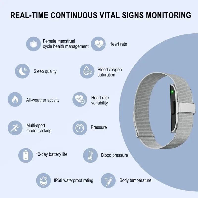 HealthTrack - IP68 fitness tracker with heart rate & O2 measurement