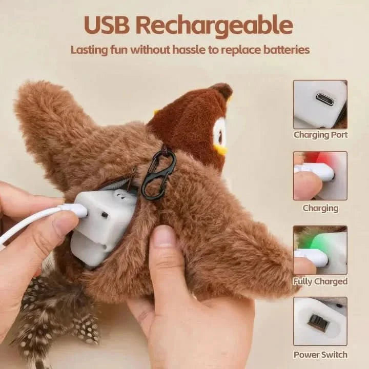 WhiskerFun plush toy - energy-saving, safe & perfect for active cats