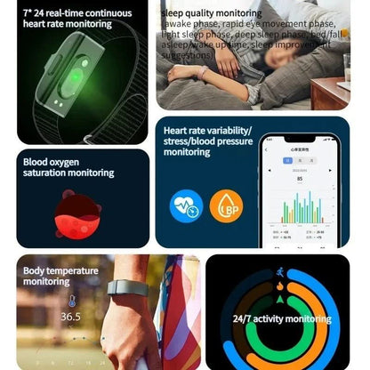 HealthTrack - IP68 fitness tracker with heart rate & O2 measurement