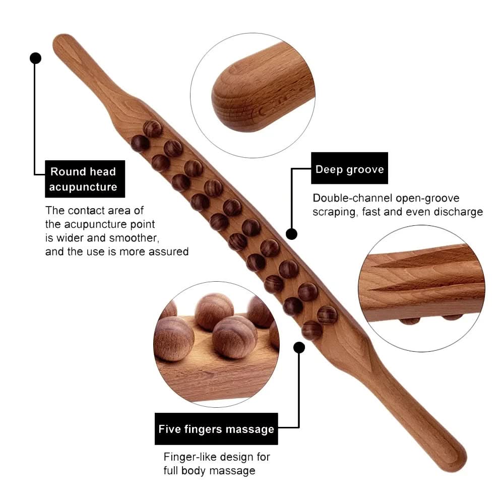 WoodEase Pro - Gua Sha massage stick for targeted muscle relaxation and improved blood circulation