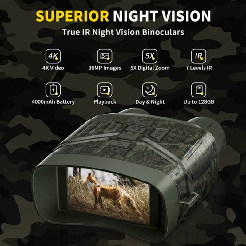 NOCTIVIEW – Digital infrared night vision binoculars with 4K resolution & 36MP camera