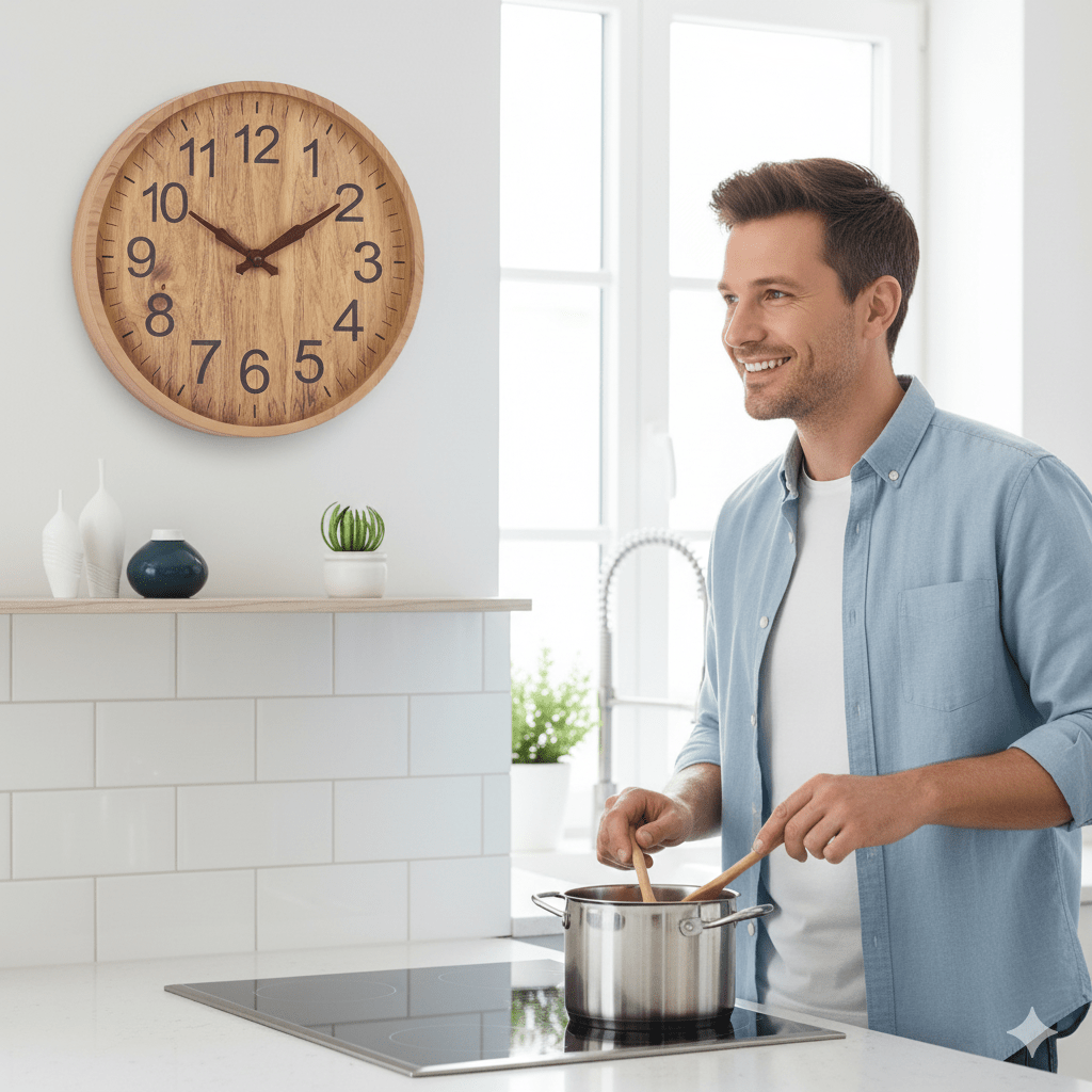 Wooden clock - Natural charm for your home - 30 cm, quiet and stylish