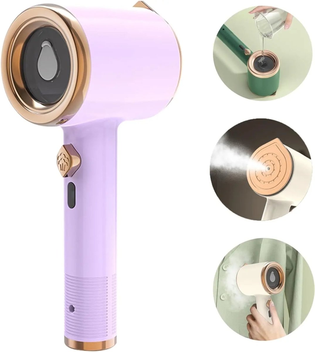 DEWRINKIQ – Portable Handheld Fabric Steamer with Titanium Plate & 50ml Water Tank