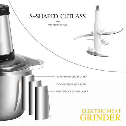 SLICONIQ – 2L Food Chopper with 300W Motor & 4D Stainless Steel Blades for Fast, Even Results