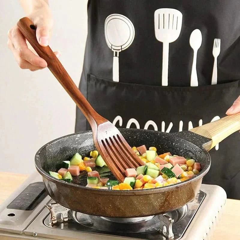 Teak kitchen utensil set - Elegant cooking utensils for modern kitchen gadgets