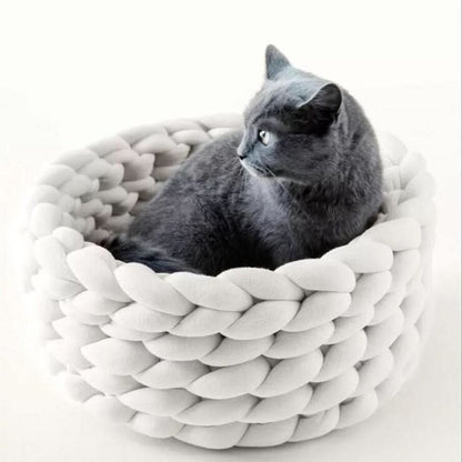 WOOLLYNEST - Soft woollen basket for pets with high edge support